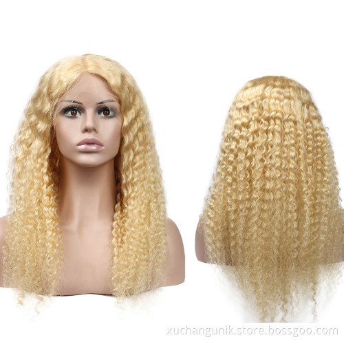 Wholesale Wigs Curly 613 Deep Wave Frontal Wig Glueless Deep Wave Blonde 613 13x4 HD Full Lace Front Virgin Human Hair Wigs